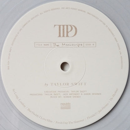 Taylor Swift - The Tortured Poets Department (2X LP) *Phantom Clear* | Near Mint (NM) Near Mint (NM)