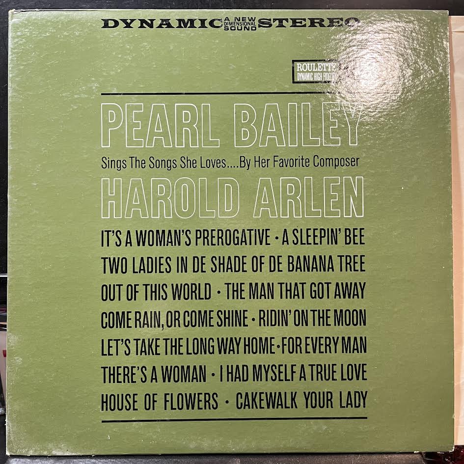 Pearl Bailey - Pearl Bailey Sings The Songs She Loves.... By Her Favorite Composer Harold Arlen (VINYL) | Near Mint (NM) Near Mint (NM)