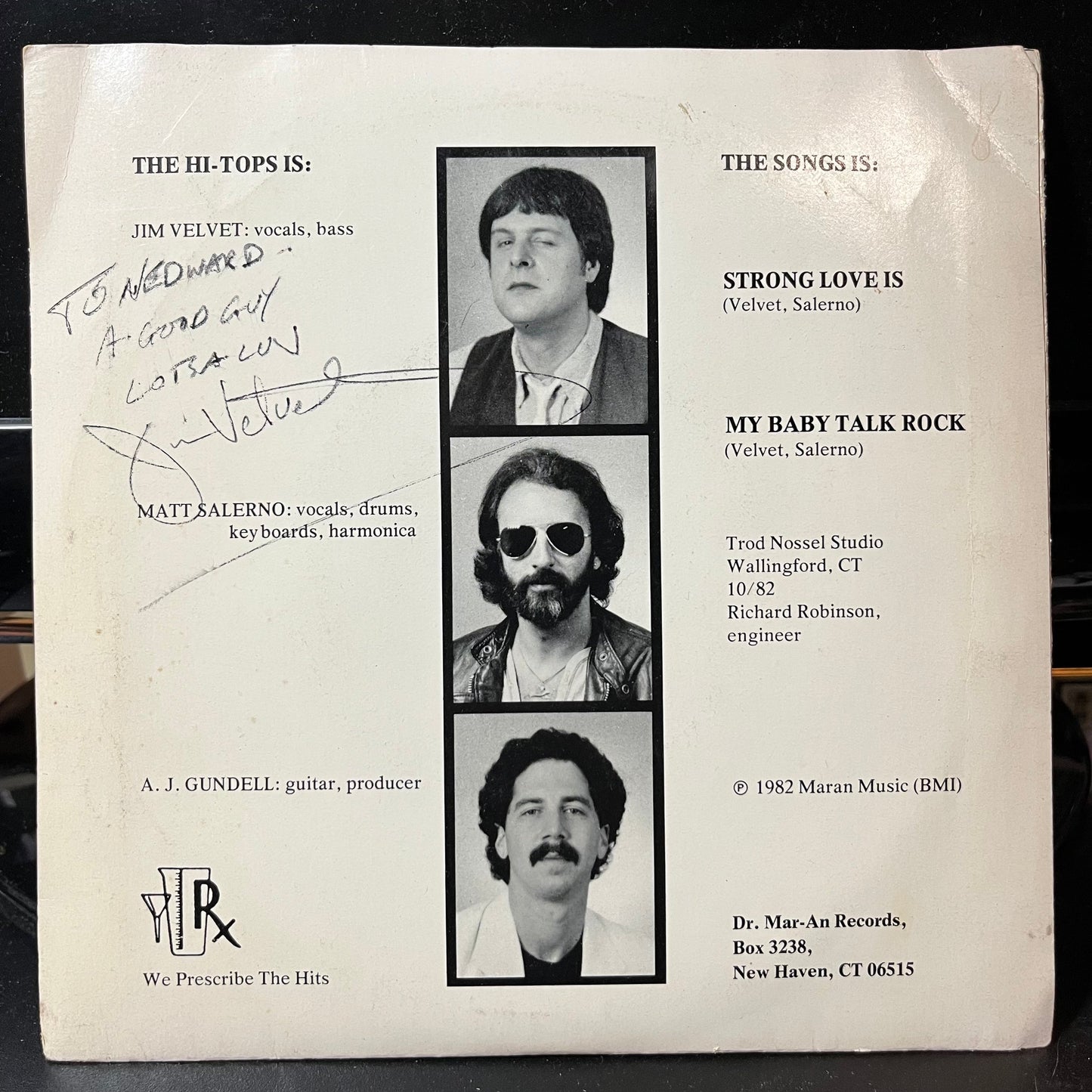 The Hi-Tops - My Baby Talk Rock / Strong Love Is (7" VINYL)*SIGNED* | Near Mint (NM or M-) Excellent (EX)