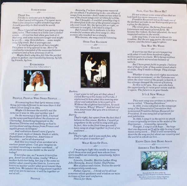 Barbra Streisand - One Voice (VINYL) | Near Mint (NM or M-) Excellent+ (EX+)