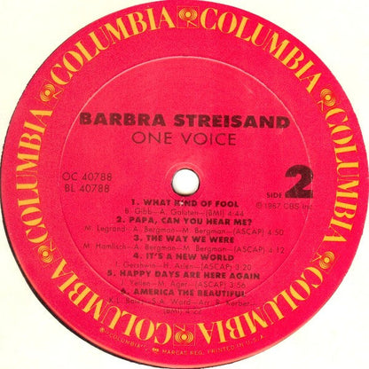 Barbra Streisand - One Voice (VINYL) | Near Mint (NM or M-) Excellent+ (EX+)