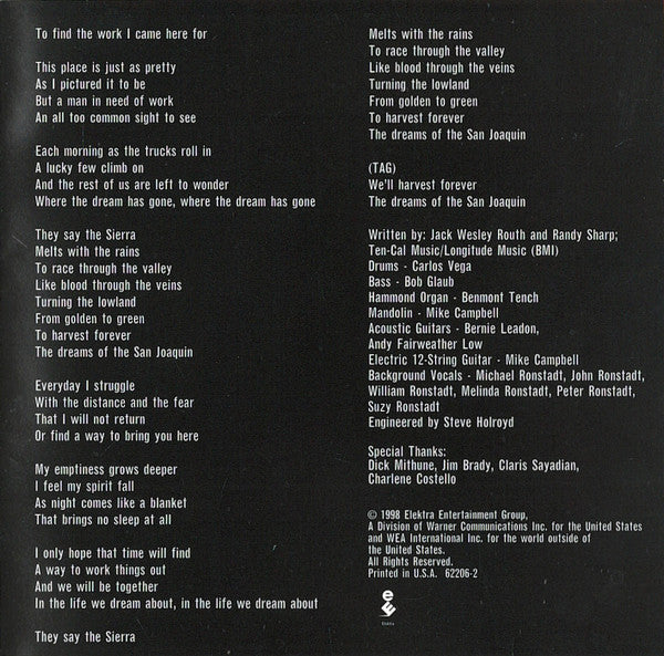 Linda Ronstadt - We Ran (CD) | Near Mint (NM) Near Mint (NM)