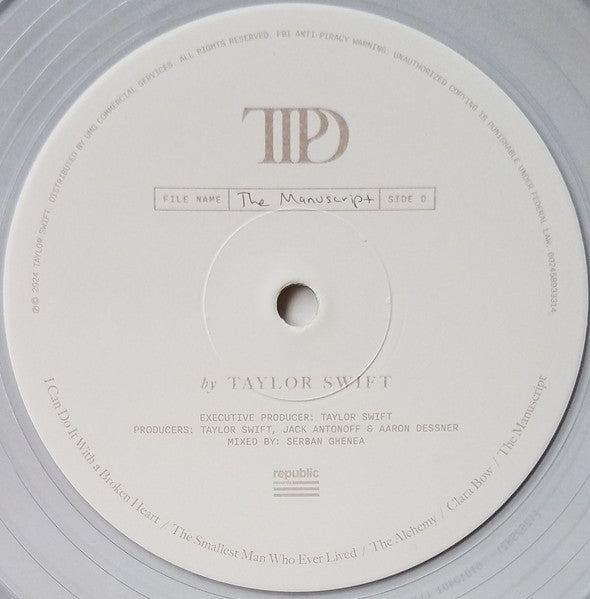 Taylor Swift - The Tortured Poets Department (2X LP) *Phantom Clear* | Near Mint (NM) Near Mint (NM)
