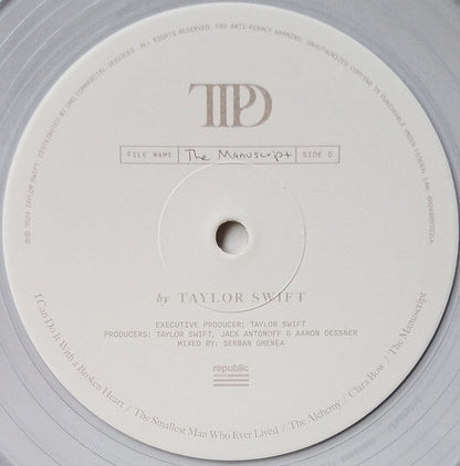 Taylor Swift - The Tortured Poets Department (2X LP) *Phantom Clear* | Near Mint (NM) Near Mint (NM)