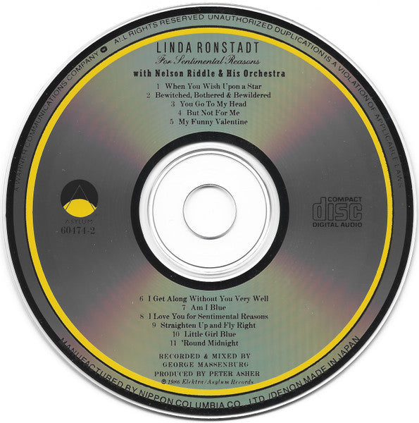 Linda Ronstadt - For Sentimental Reasons (CD) | Near Mint (NM) Near Mint (NM)