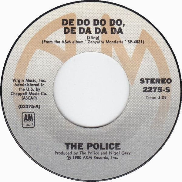The Police - De Do Do Do, De Da Da Da (7" VINYL) | Near Mint (NM) Near Mint (NM)