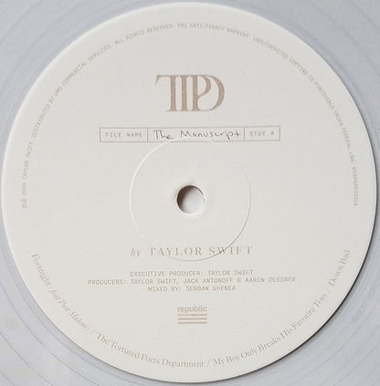 Taylor Swift - The Tortured Poets Department (2X LP) *Phantom Clear* | Near Mint (NM) Near Mint (NM)