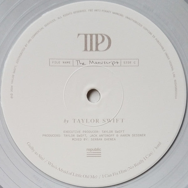 Taylor Swift - The Tortured Poets Department (2X LP) *Phantom Clear* | Near Mint (NM) Near Mint (NM)