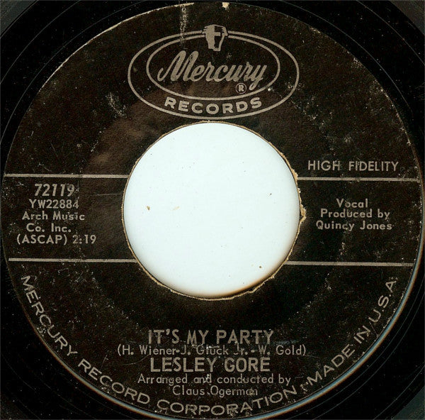 Lesley Gore - It's My Party (7" VINYL) | Very Good Plus (VG+) Near Mint (NM)