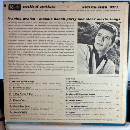 Frankie Avalon - Muscle Beach Party And Other Motion Picture Songs (VINYL) | Very Good (VG) Very Good Plus (VG+)