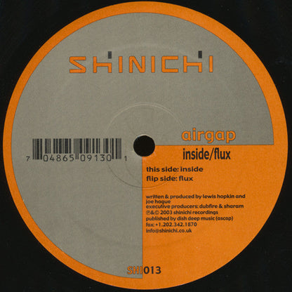 Airgap - Inside / Flux (12" VINYL) | Excellent+ (EX+) Near Mint (NM)