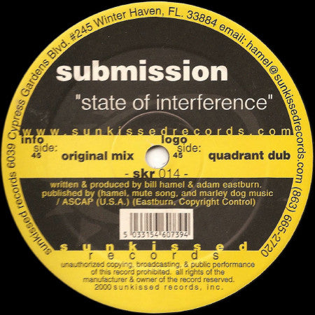 Submission (6) - State Of Interference (12" VINYL) | Excellent (EX) Excellent (EX)