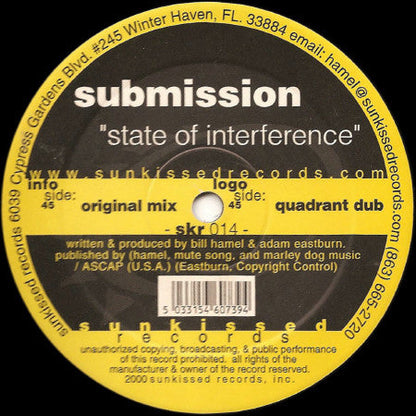 Submission (6) - State Of Interference (12" VINYL) | Excellent (EX) Excellent (EX)