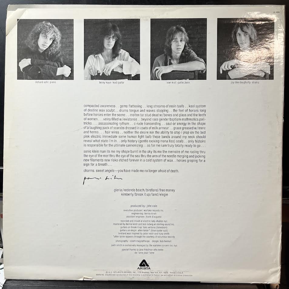 Patti Smith - HORSES (VINYL) | Near Mint (NM) Excellent (EX)