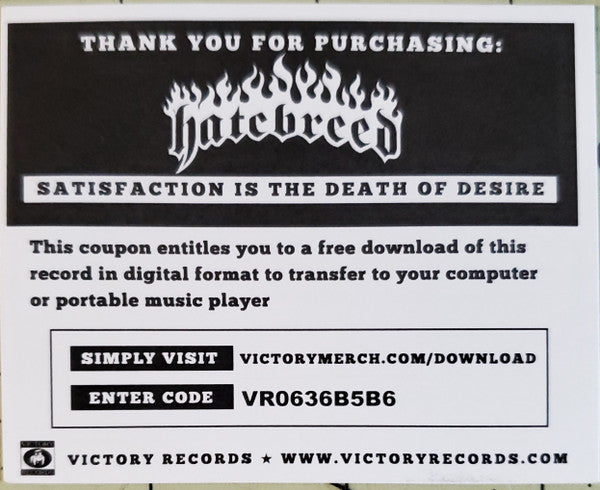 Hatebreed - Satisfaction Is The Death Of Desire (VINYL) | Near Mint (NM) Near Mint (NM)