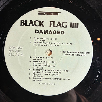 Black Flag - Damaged (*SIGNED* VINYL) | Very Good (VG) Very Good (VG)