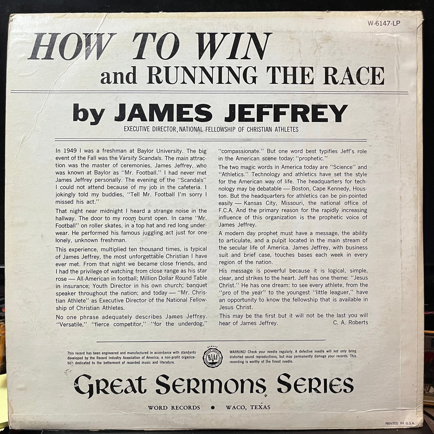 James Jeffrey - How To Win and Running The Race (VINYL) | Near Mint (NM or M-) Very Good (VG)