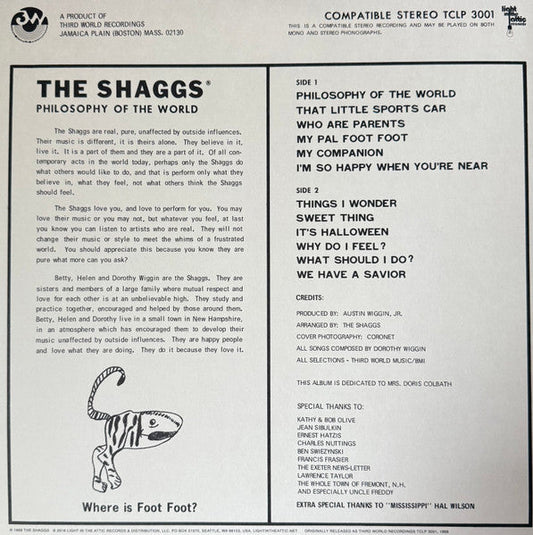 The Shaggs - Philosophy Of The World (YELLOW SMOKE VINYL) | Mint (M) Mint (M)