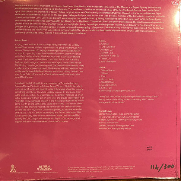 Sunset Love (VINYL) | Mint (M) Mint (M)
