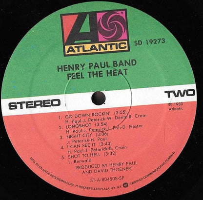 Henry Paul Band - Feel The Heat (VINYL) | Mint (M) Near Mint (NM)