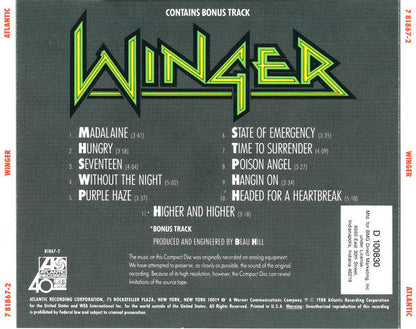 Winger - Winger (CD) | Excellent+ (EX+) Excellent+ (EX+)