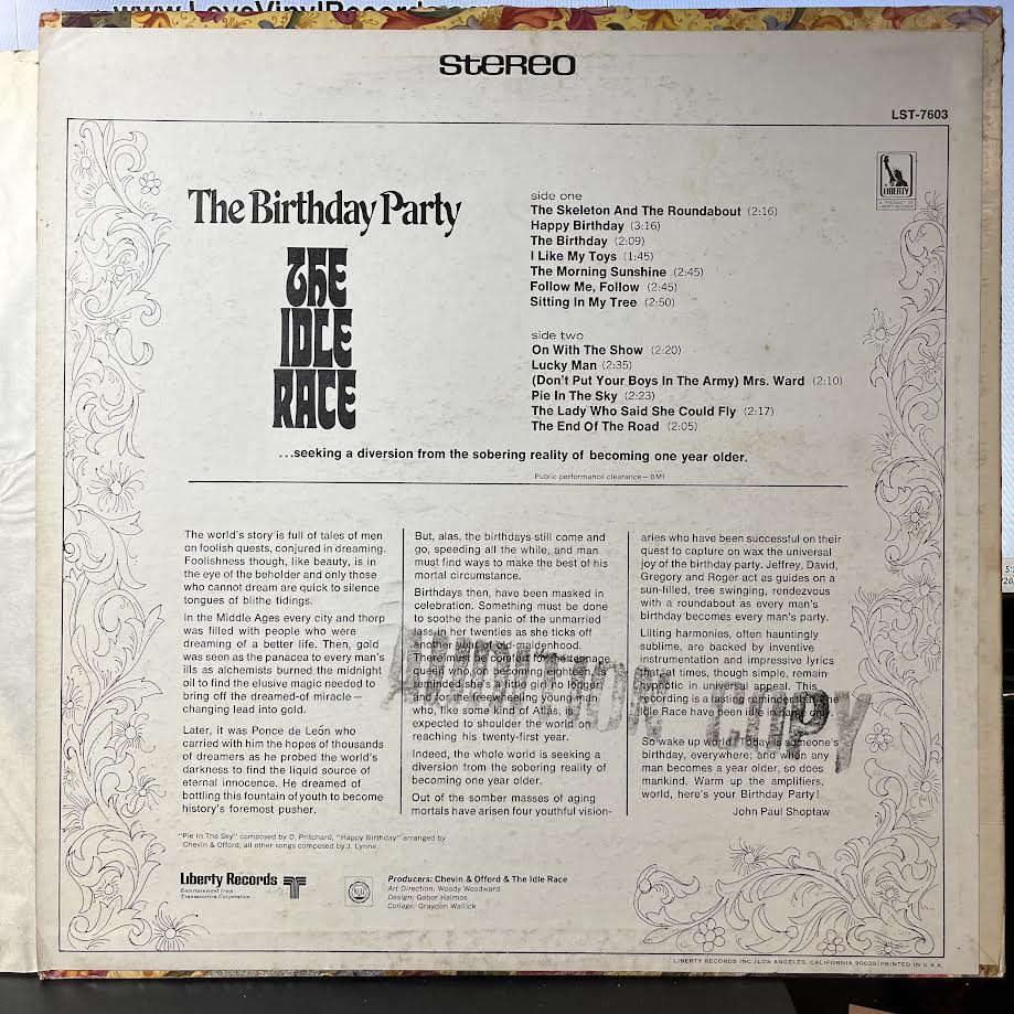 The Idle Race - The Birthday Party (VINYL) | Excellent+ (EX+) Excellent (EX)