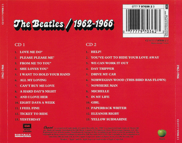 The Beatles - 1962-1966 (2xCD CANADA) | Excellent+ (EX+) Excellent+ (EX+)