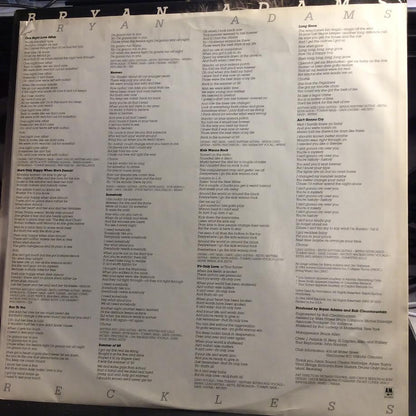Bryan Adams - Reckless (VINYL) | Excellent+ (EX+) Excellent (EX)