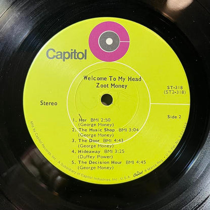 Zoot Money - Welcome To My Head (VINYL) | Excellent+ (EX+) Very Good (VG)