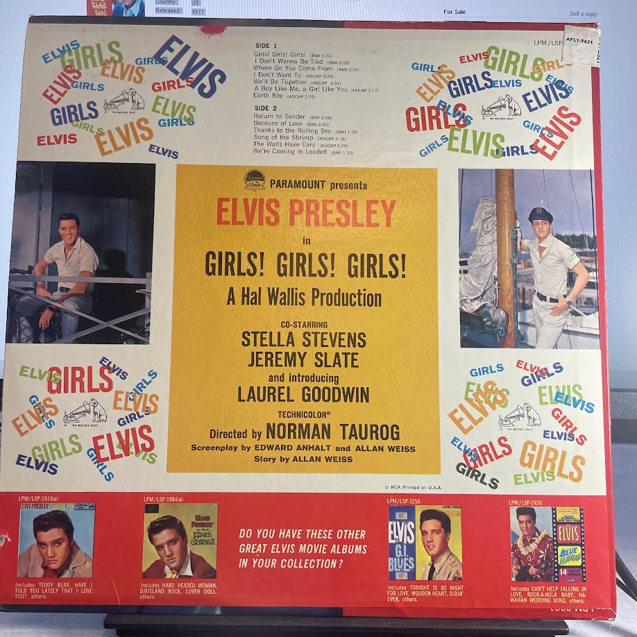 Elvis Presley - Girls! Girls! Girls! (VINYL) | Excellent+ (EX+) Very Good Plus (VG+)