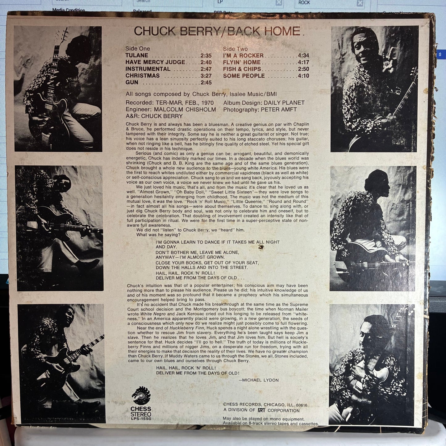 Chuck Berry - Back Home (VINYL) | Excellent+ (EX+) Very Good (VG)