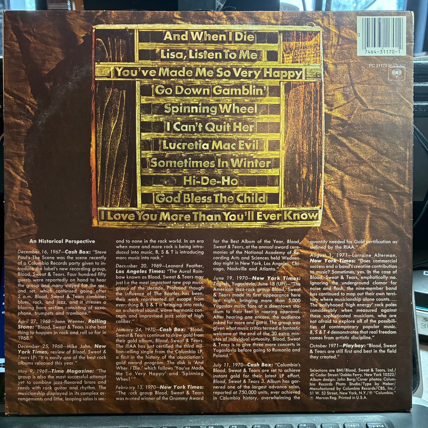 Blood, Sweat And Tears - Blood, Sweat & Tears Greatest Hits (VINYL) | Excellent+ (EX+) Excellent (EX)
