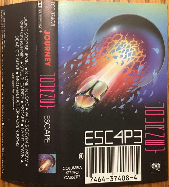 Journey - Escape (CASSETTE) | Excellent+ (EX+) Excellent (EX)