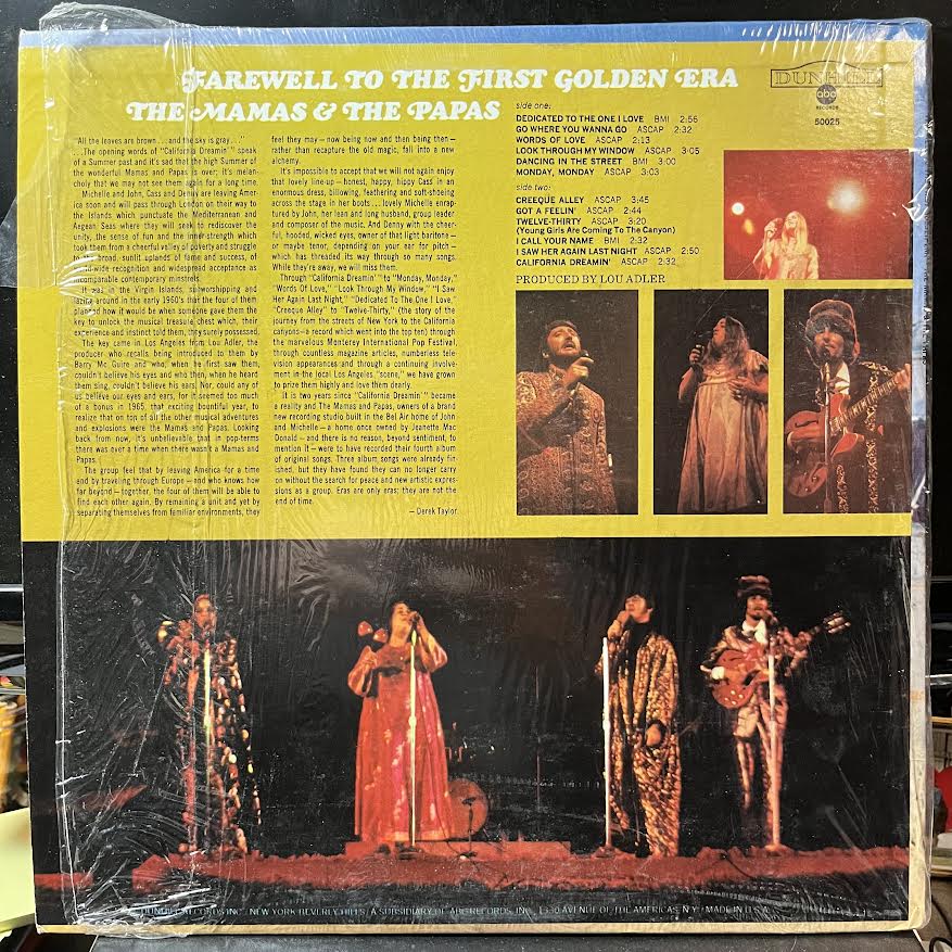 The Mamas & The Papas - Farewell To The First Golden Era (VINYL) | Excellent+ (EX+) Near Mint (NM)