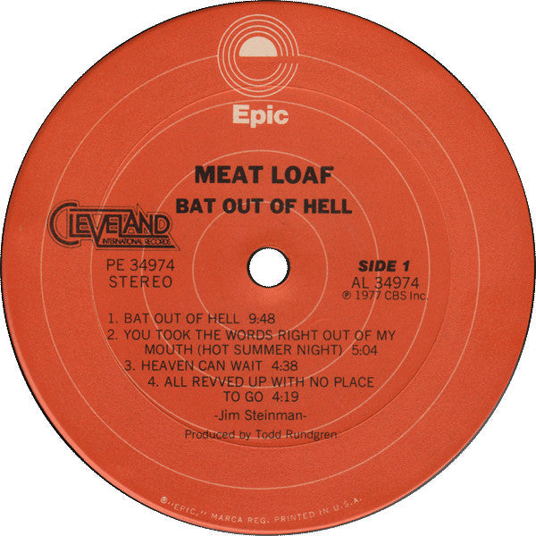 Meat Loaf - Bat Out Of Hell (VINYL) | Excellent+ (EX+) Excellent+ (EX+)