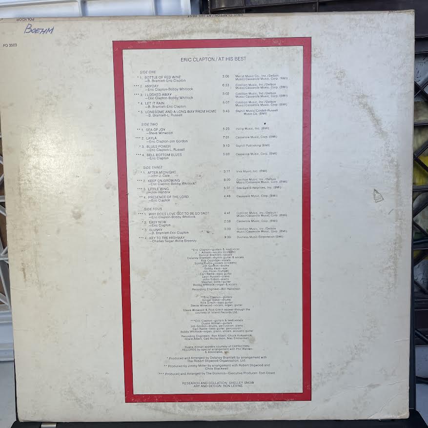 Eric Clapton - At His Best (2xVINYL) | Excellent+ (EX+) Very Good Plus (VG+)