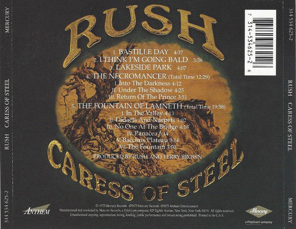 Rush - Caress Of Steel (CD) | Excellent+ (EX+) Near Mint (NM)