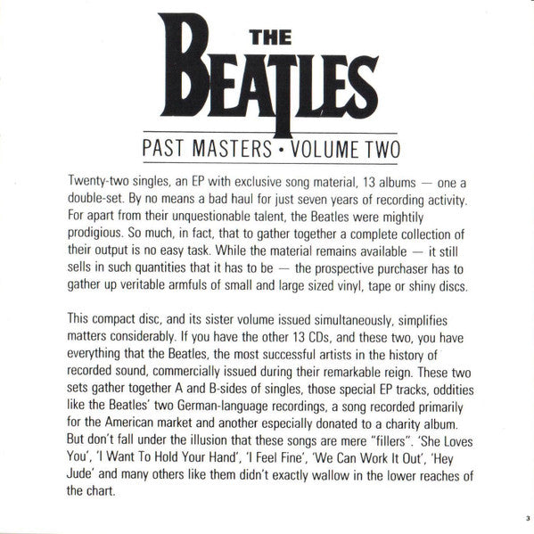 The Beatles - Past Masters: Volume Two (CD CANADA) | Excellent+ (EX+) Excellent (EX)