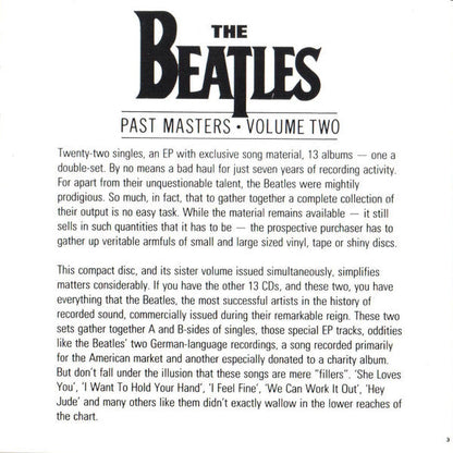 The Beatles - Past Masters: Volume Two (CD CANADA) | Excellent+ (EX+) Excellent (EX)