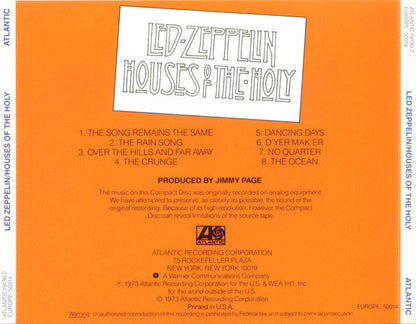 Led Zeppelin - Houses Of The Holy (CD) | Excellent+ (EX+) Near Mint (NM)