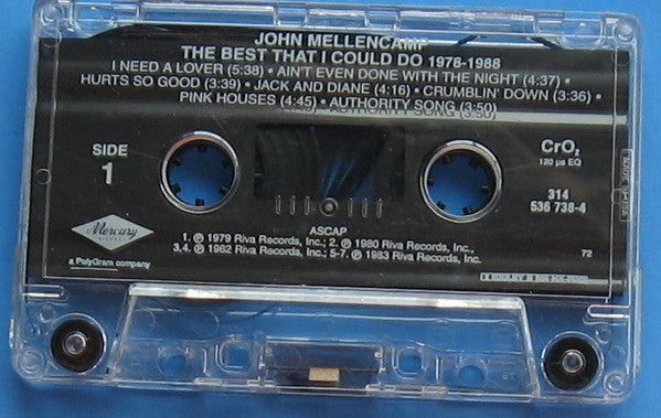 John Cougar Mellencamp - The Best That I Could Do (1978-1988) (CASSETTE) | Excellent+ (EX+) Excellent (EX)