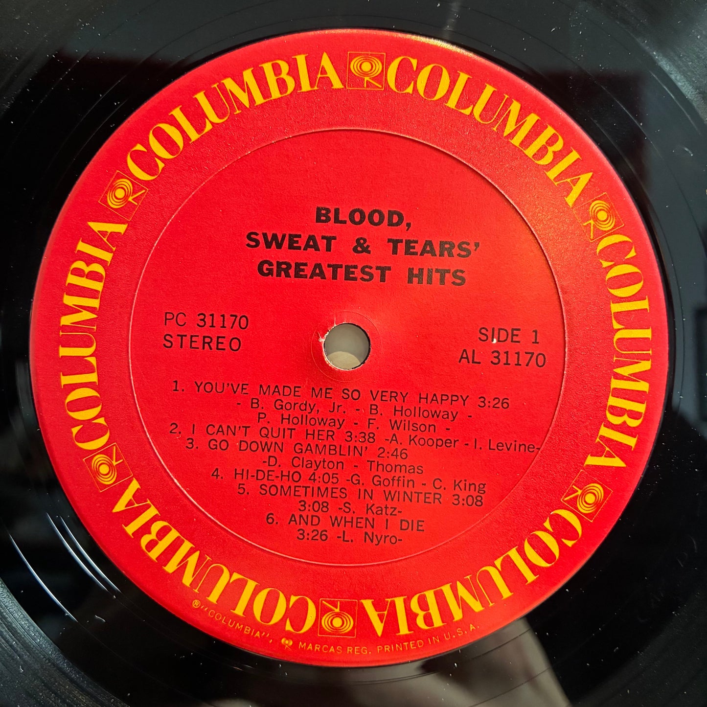 Blood, Sweat And Tears - Blood, Sweat & Tears Greatest Hits (VINYL) | Excellent+ (EX+) Excellent (EX)