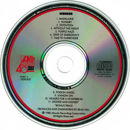 Winger - Winger (CD) | Excellent+ (EX+) Excellent+ (EX+)