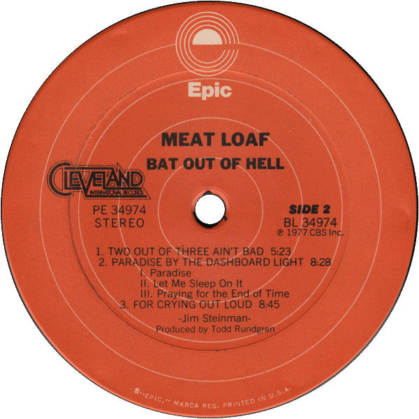 Meat Loaf - Bat Out Of Hell (VINYL) | Excellent+ (EX+) Excellent+ (EX+)