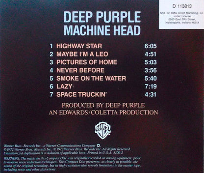 Deep Purple - Machine Head (CD) | Excellent+ (EX+) Excellent+ (EX+)