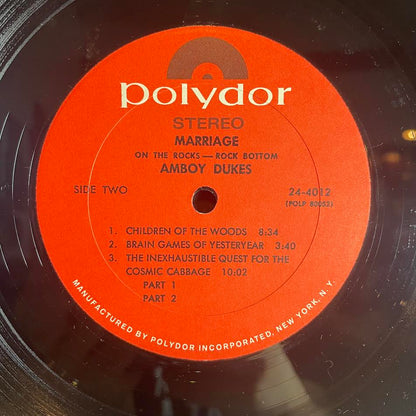 The Amboy Dukes - Marriage On The Rocks - Rock Bottom (VINYL) | Excellent+ (EX+) Excellent (EX)