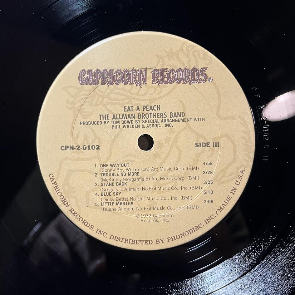 The Allman Brothers Band - Eat A Peach (2xVINYL) | Excellent (EX) Very Good (VG)