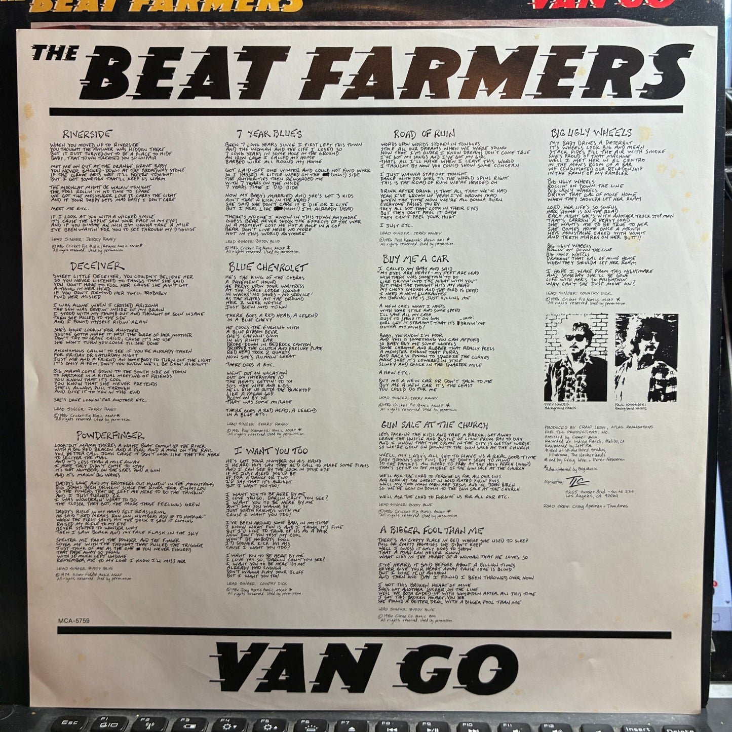 The Beat Farmers - Van Go (VINYL) | Excellent (EX) Excellent (EX)