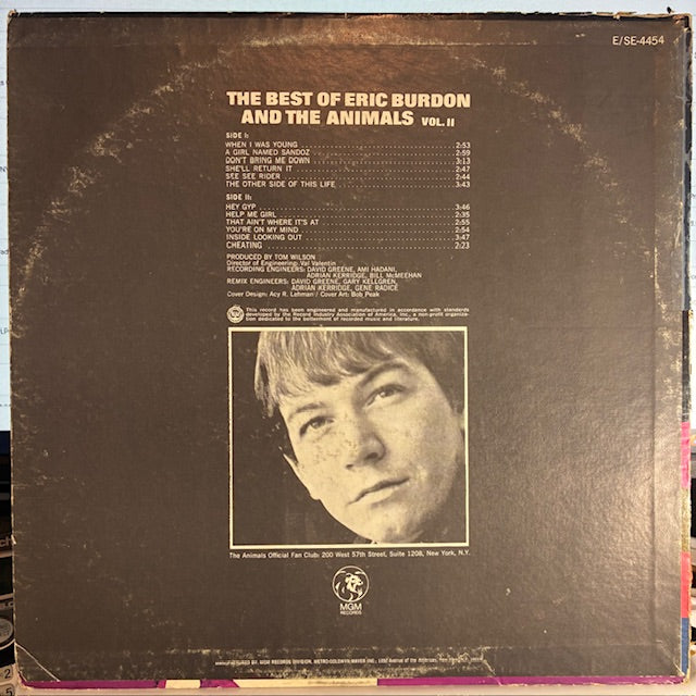 Eric Burdon & The Animals - The Best Of Eric Burdon And The Animals Vol. II (VINYL) | Excellent (EX) Very Good Plus (VG+)