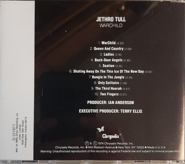 Jethro Tull - WarChild (CD) | Excellent (EX) Near Mint (NM)